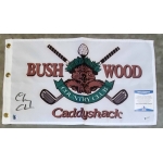 Chevy Chase signed 'Caddyshack" Bushwood Pin Flag Beckett Authenticated